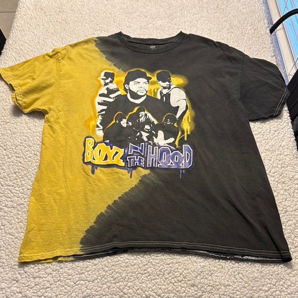 Vintage Black and Yellow 'Boyz n the Hood' Graphic T-Shirt